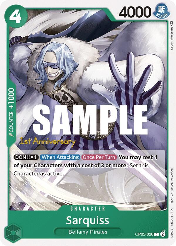 Sarquiss OP05-026 card from Awakening of the New Era: 1st Anniversary Tournament Cards