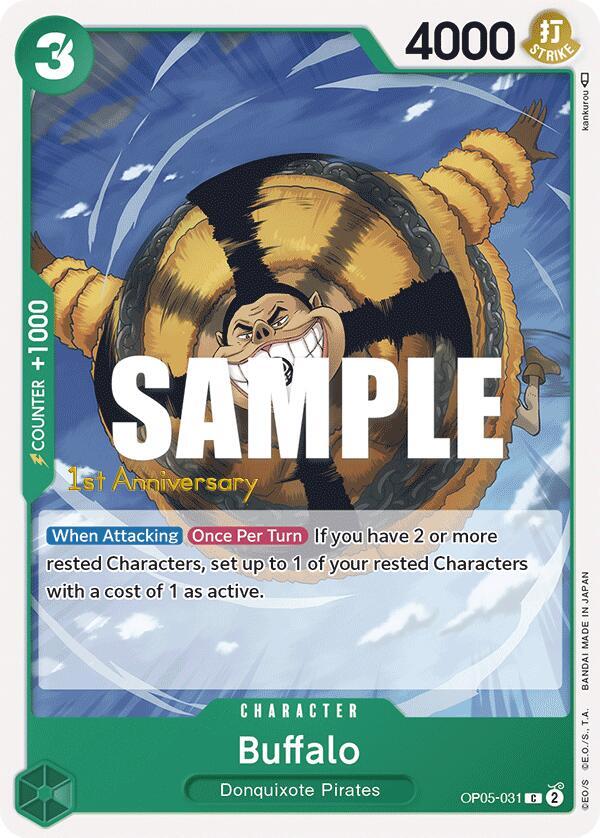 Buffalo OP05-031 card from Awakening of the New Era: 1st Anniversary Tournament Cards