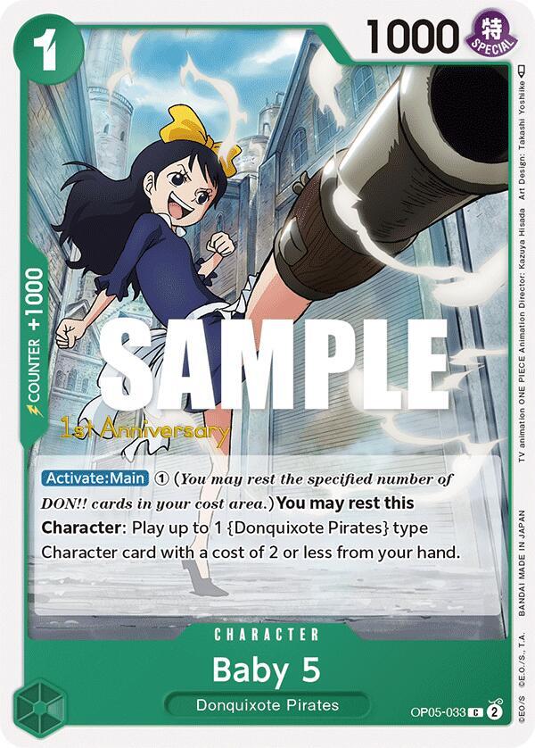 Baby 5 OP05-033 card from Awakening of the New Era: 1st Anniversary Tournament Cards