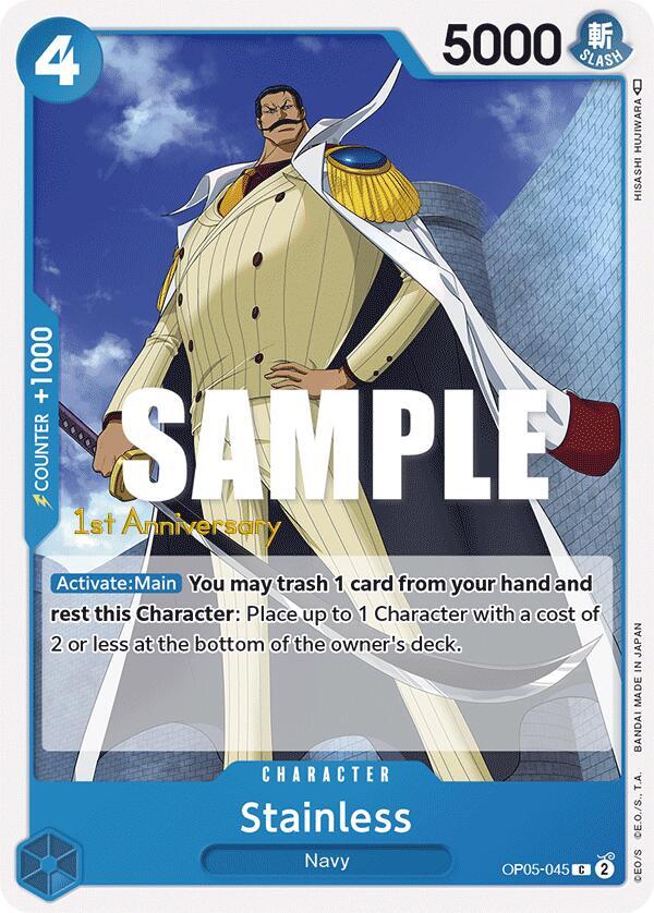 Stainless OP05-045 card from Awakening of the New Era: 1st Anniversary Tournament Cards