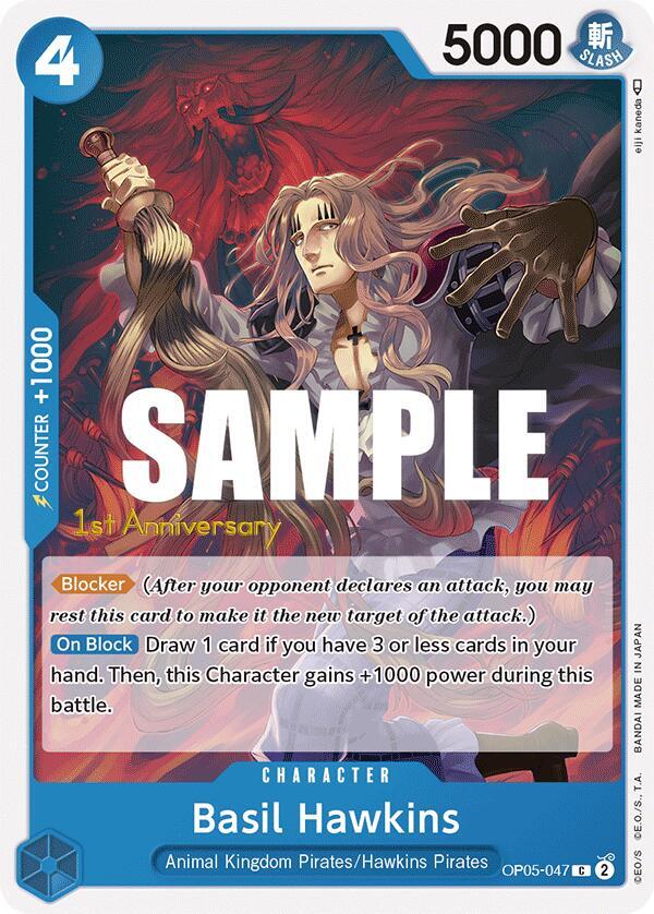 Basil Hawkins OP05-047 card from Awakening of the New Era: 1st Anniversary Tournament Cards