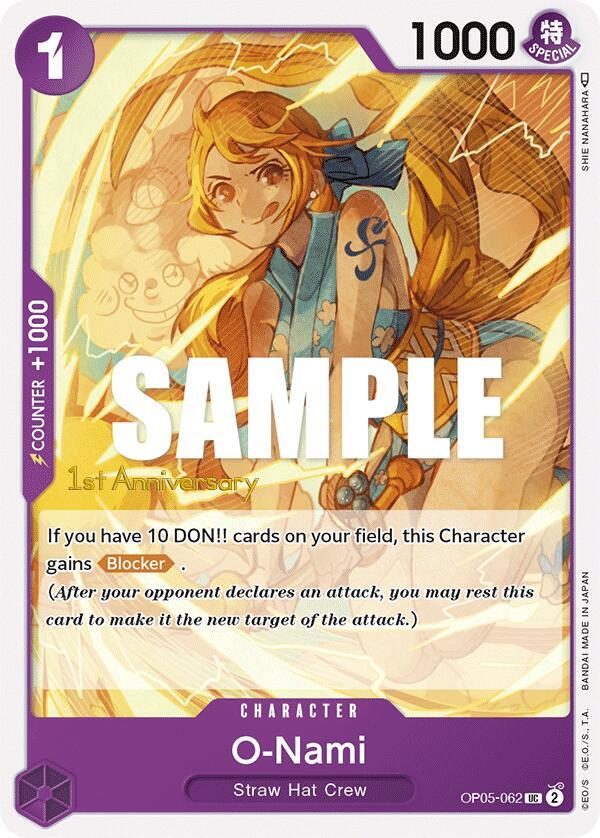 O-Nami OP05-062 card from Awakening of the New Era: 1st Anniversary Tournament Cards