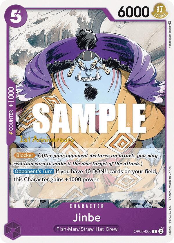 Jinbe OP05-066 card from Awakening of the New Era: 1st Anniversary Tournament Cards