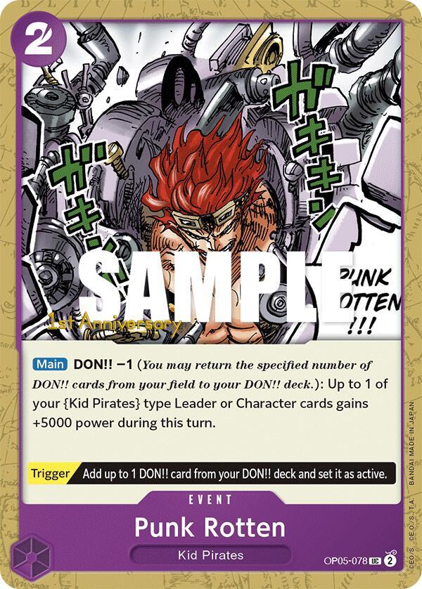 Punk Rotten OP05-078 card from Awakening of the New Era: 1st Anniversary Tournament Cards