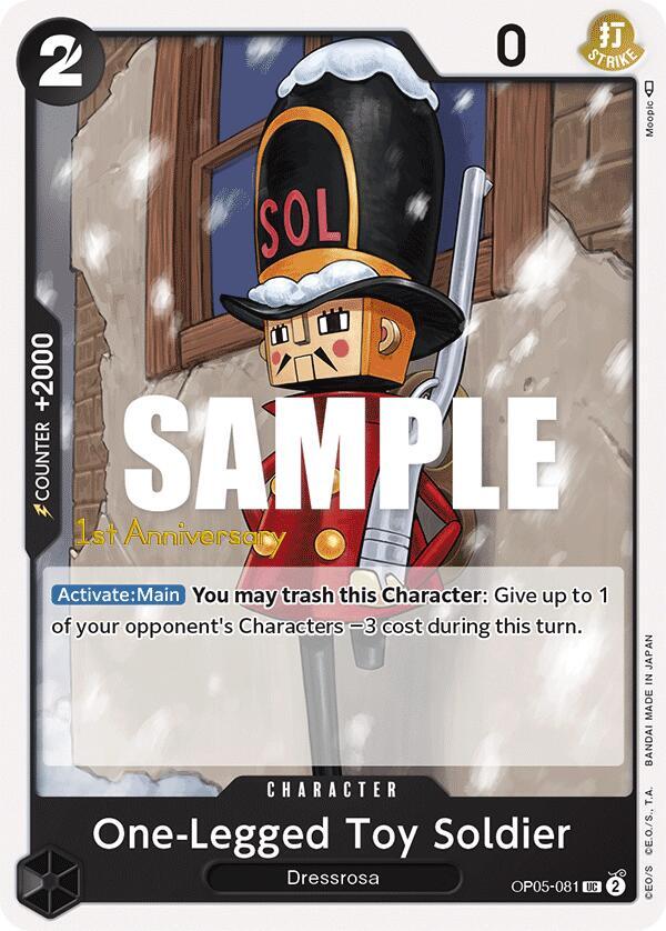 One-Legged Toy Soldier OP05-081 card from Awakening of the New Era: 1st Anniversary Tournament Cards