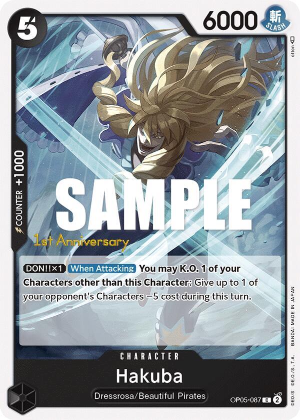 Hakuba OP05-087 card from Awakening of the New Era: 1st Anniversary Tournament Cards