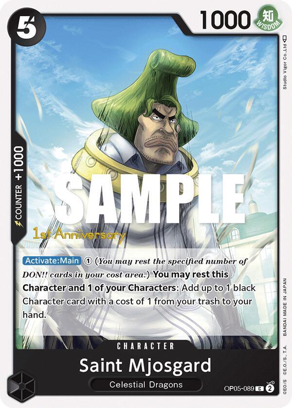 Saint Mjosgard OP05-089 card from Awakening of the New Era: 1st Anniversary Tournament Cards
