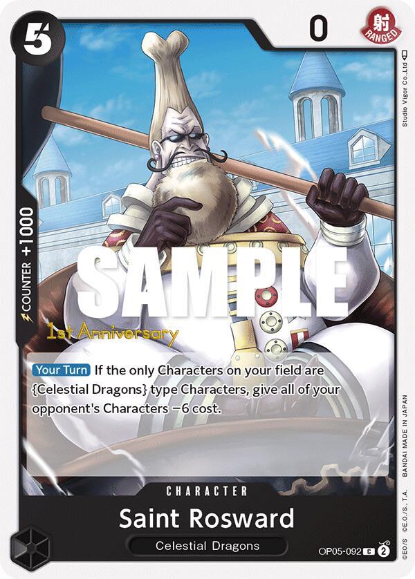 Saint Rosward OP05-092 card from Awakening of the New Era: 1st Anniversary Tournament Cards