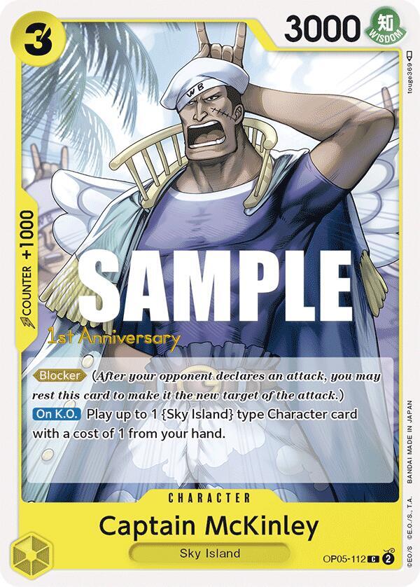 Captain McKinley OP05-112 card from Awakening of the New Era: 1st Anniversary Tournament Cards