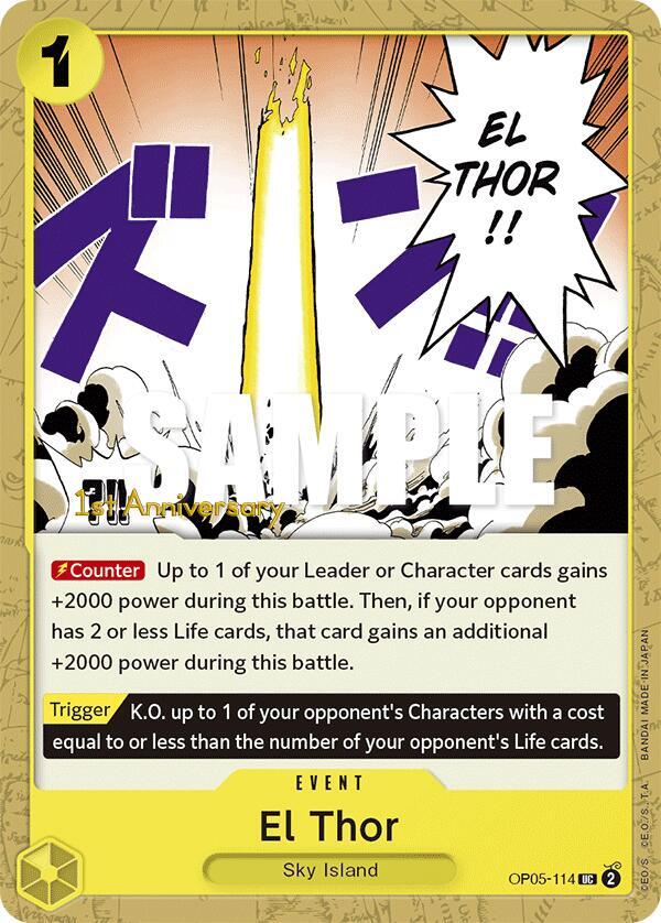El Thor OP05-114 card from Awakening of the New Era: 1st Anniversary Tournament Cards