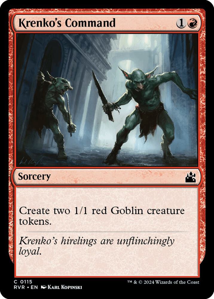 Krenko's Command 115 card from Ravnica Remastered