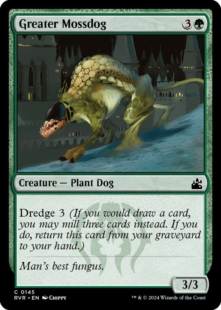 Greater Mossdog 145 card from Ravnica Remastered