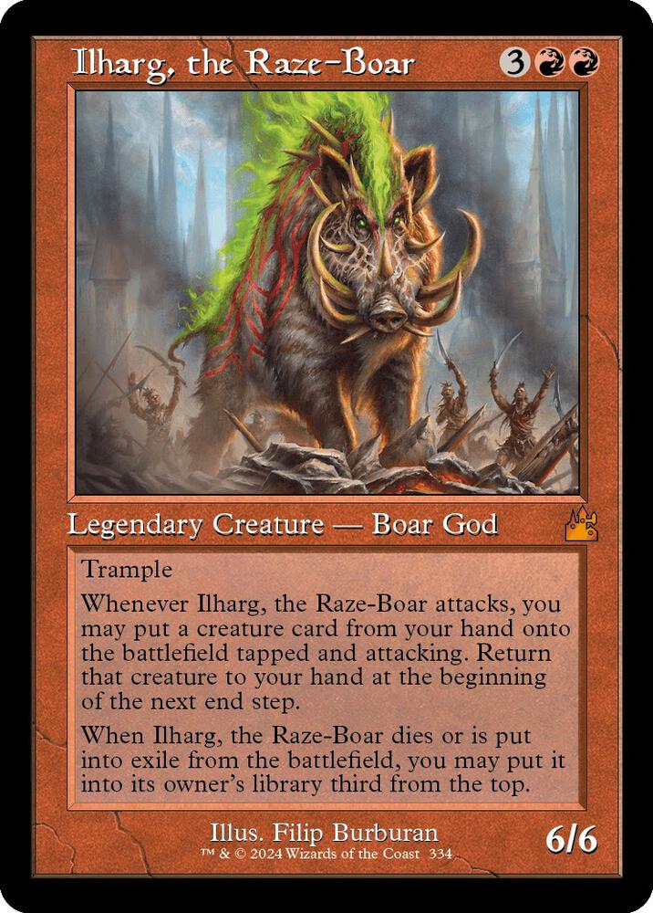 Ilharg, the Raze-Boar (Retro Frame) 334 card from Ravnica Remastered