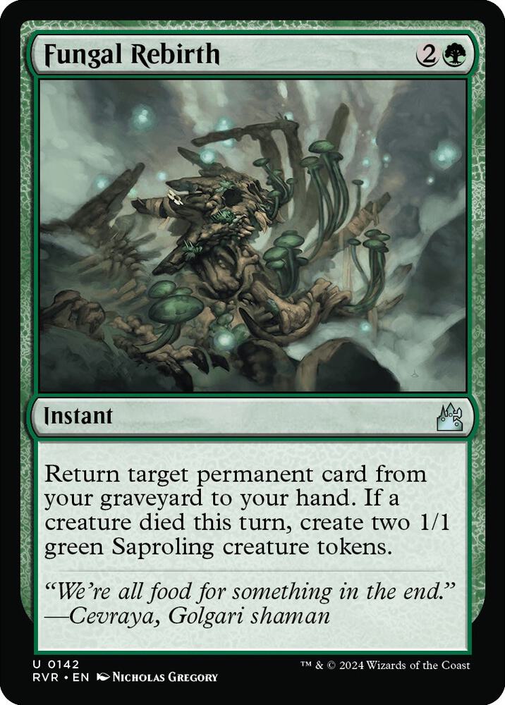 Fungal Rebirth 142 card from Ravnica Remastered