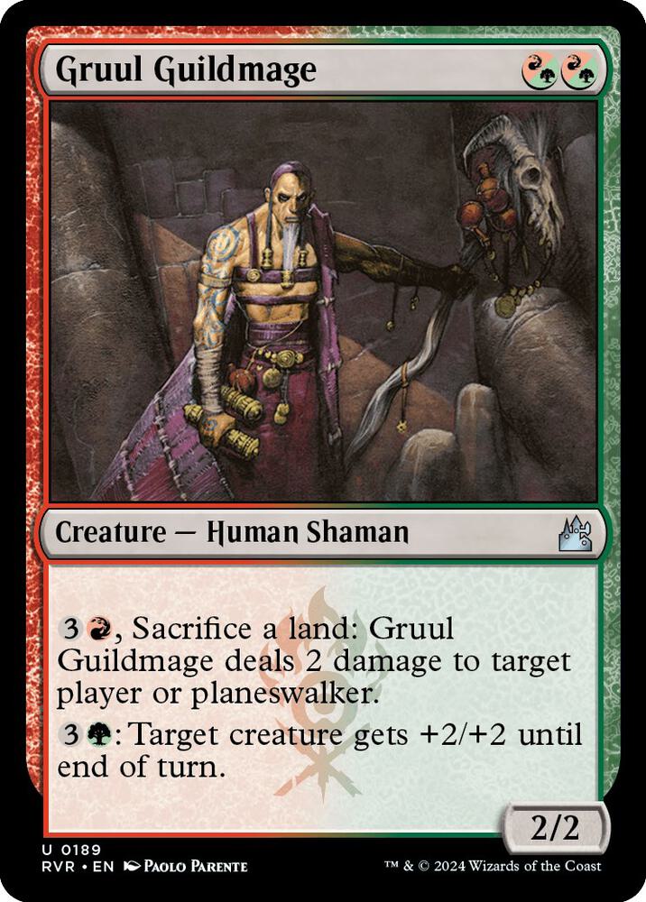 Gruul Guildmage 189 card from Ravnica Remastered