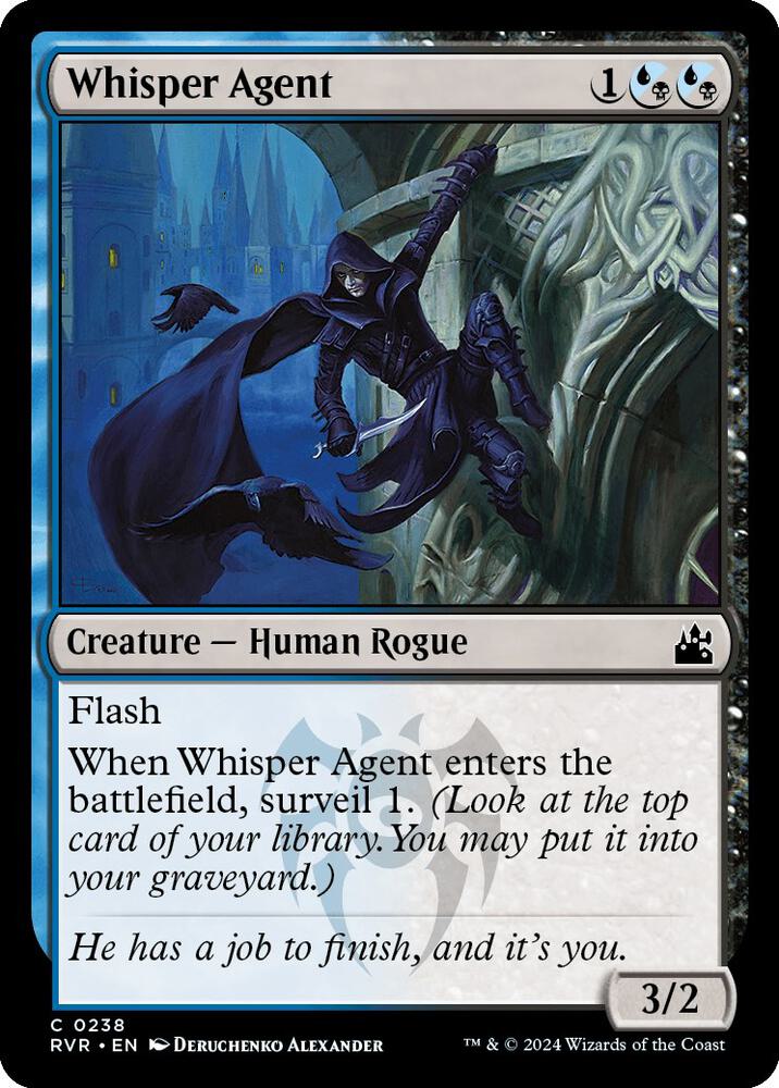 Whisper Agent 238 card from Ravnica Remastered