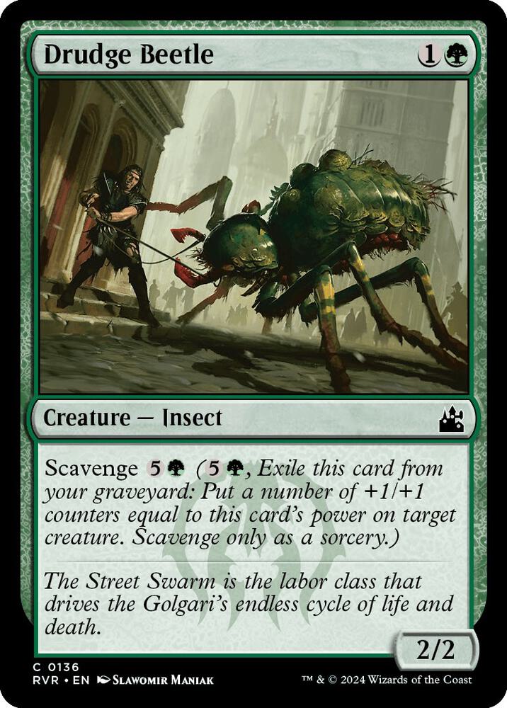 Drudge Beetle 136 card from Ravnica Remastered