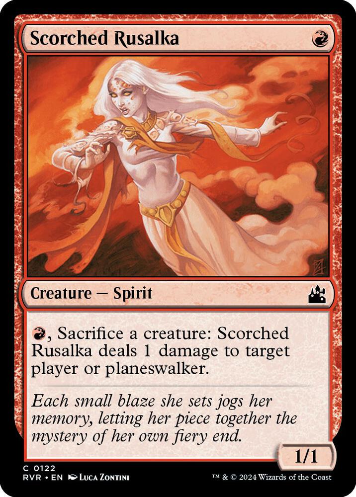 Scorched Rusalka 122 card from Ravnica Remastered