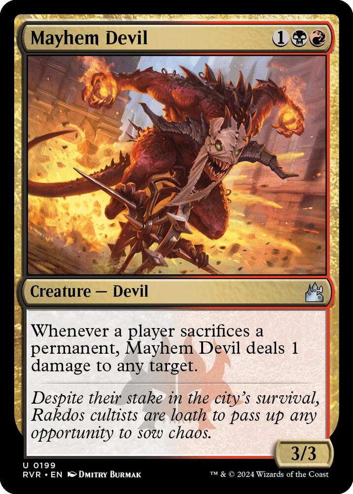 Mayhem Devil 199 card from Ravnica Remastered