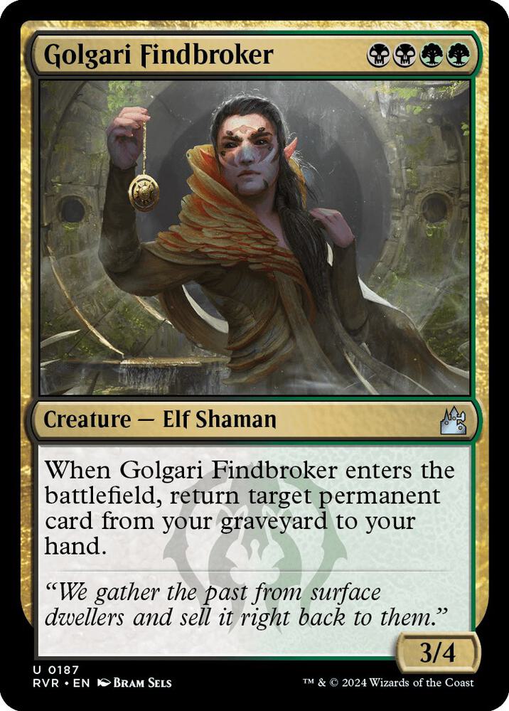 Golgari Findbroker 187 card from Ravnica Remastered