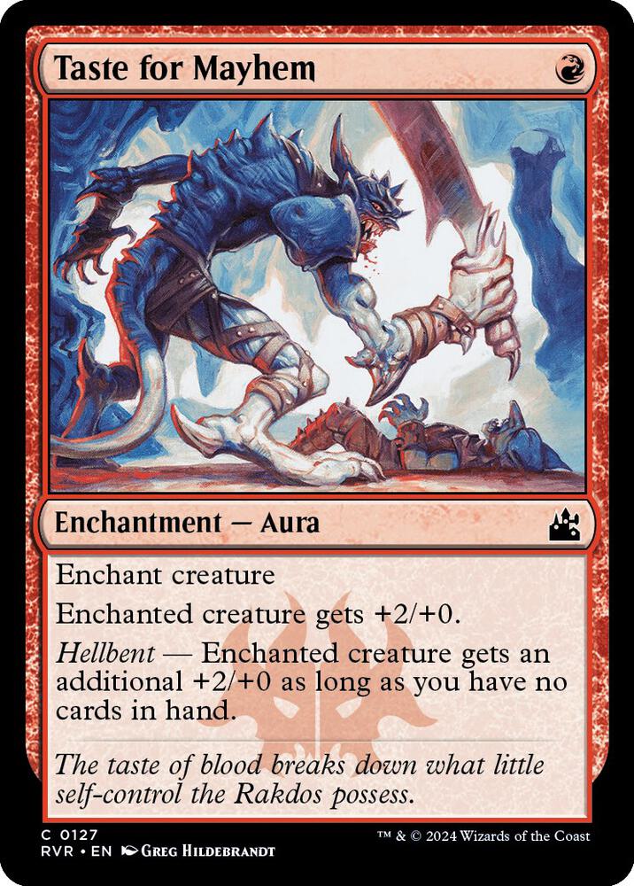 Taste for Mayhem 127 card from Ravnica Remastered