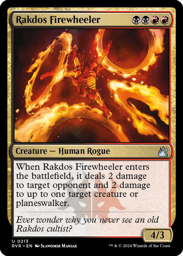 Rakdos Firewheeler 213 card from Ravnica Remastered