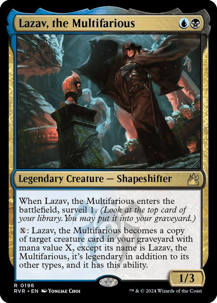 Lazav, the Multifarious 196 card from Ravnica Remastered