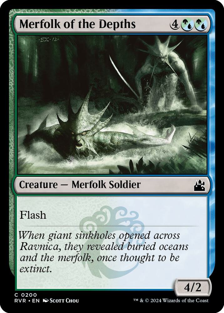 Merfolk of the Depths 200 card from Ravnica Remastered