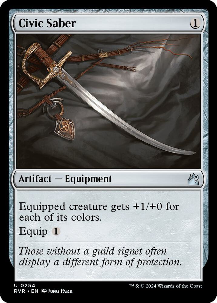 Civic Saber 254 card from Ravnica Remastered