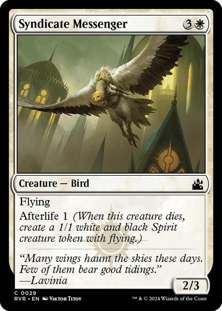 Syndicate Messenger 29 card from Ravnica Remastered