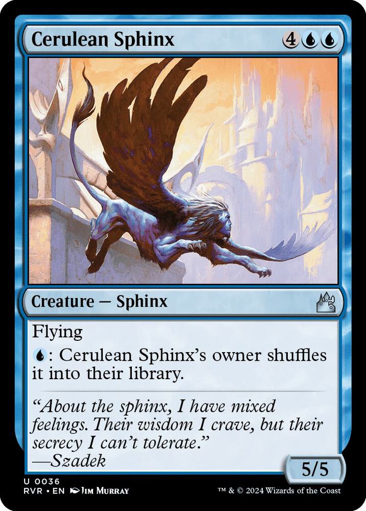 Cerulean Sphinx 36 card from Ravnica Remastered