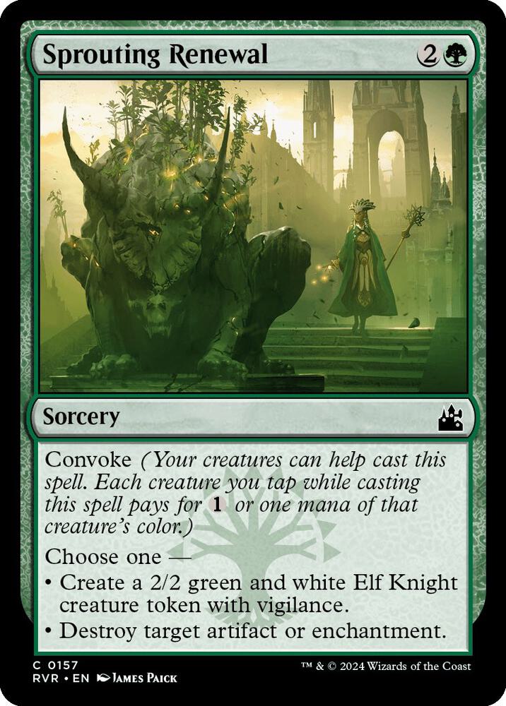 Sprouting Renewal 157 card from Ravnica Remastered