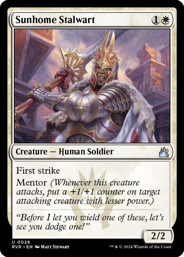 Sunhome Stalwart 28 card from Ravnica Remastered