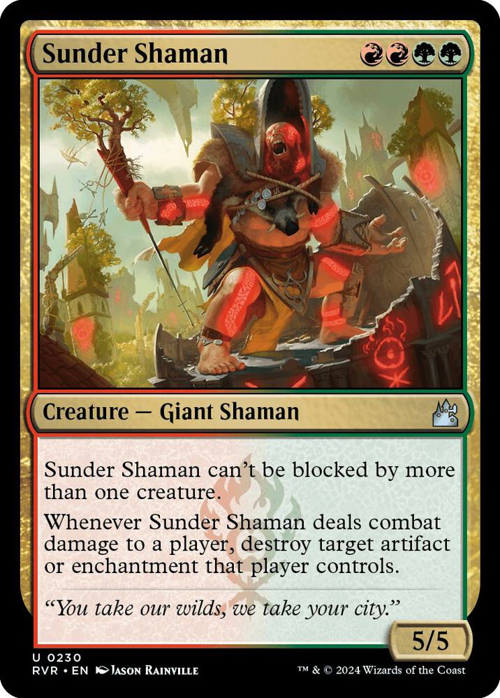 Sunder Shaman 230 card from Ravnica Remastered