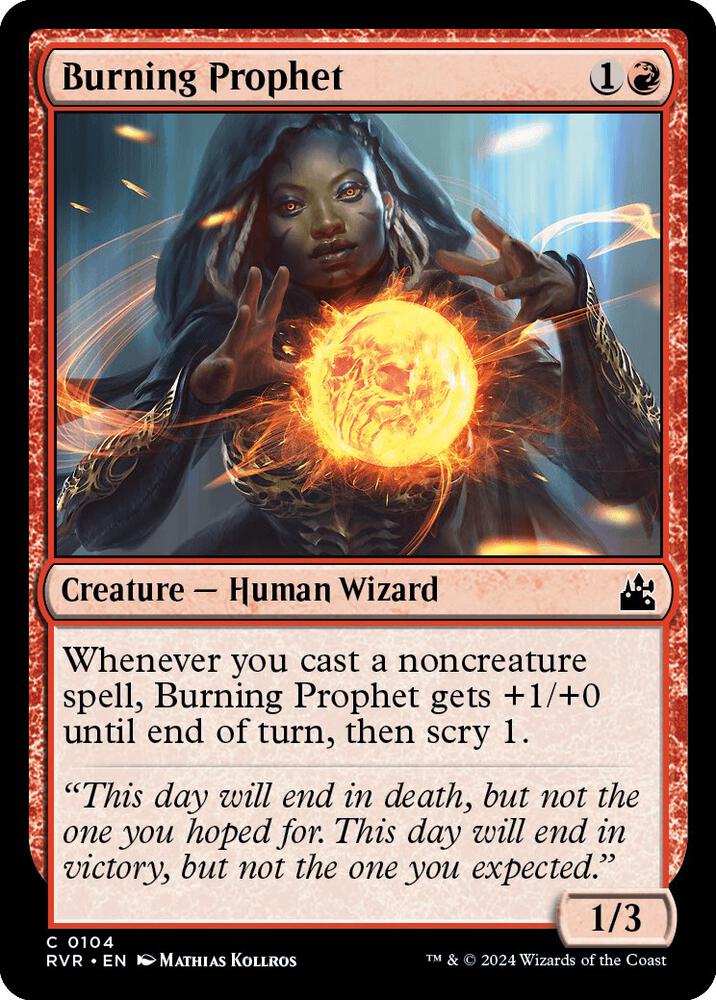 Burning Prophet 104 card from Ravnica Remastered