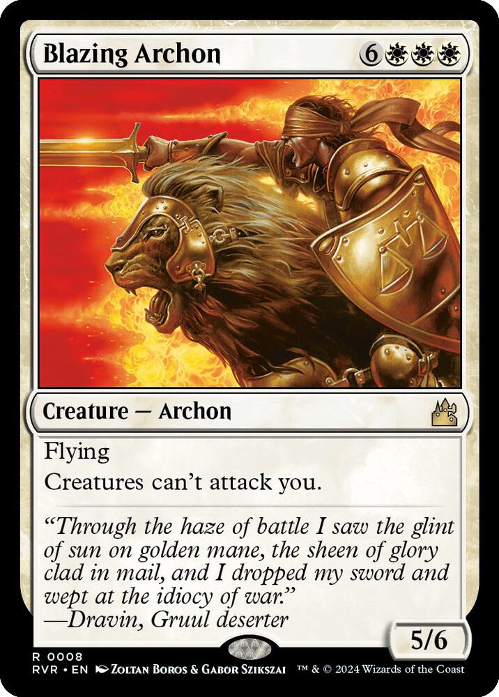 Blazing Archon 8 card from Ravnica Remastered