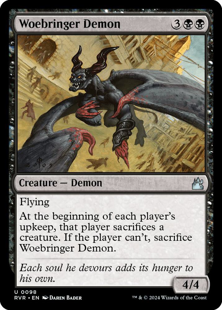 Woebringer Demon 98 card from Ravnica Remastered