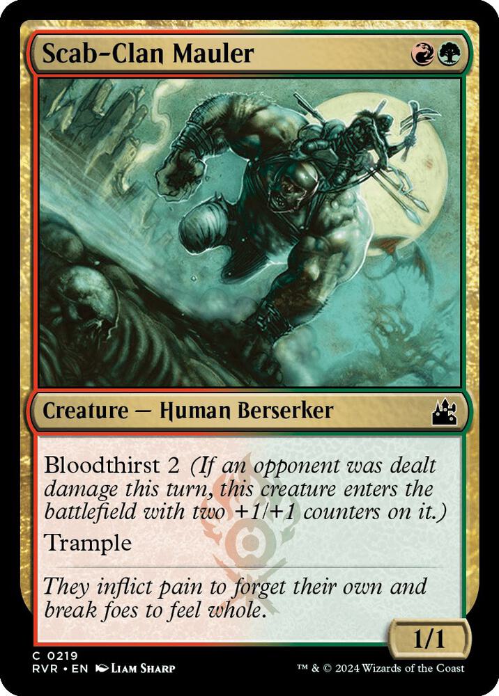 Scab-Clan Mauler 219 card from Ravnica Remastered