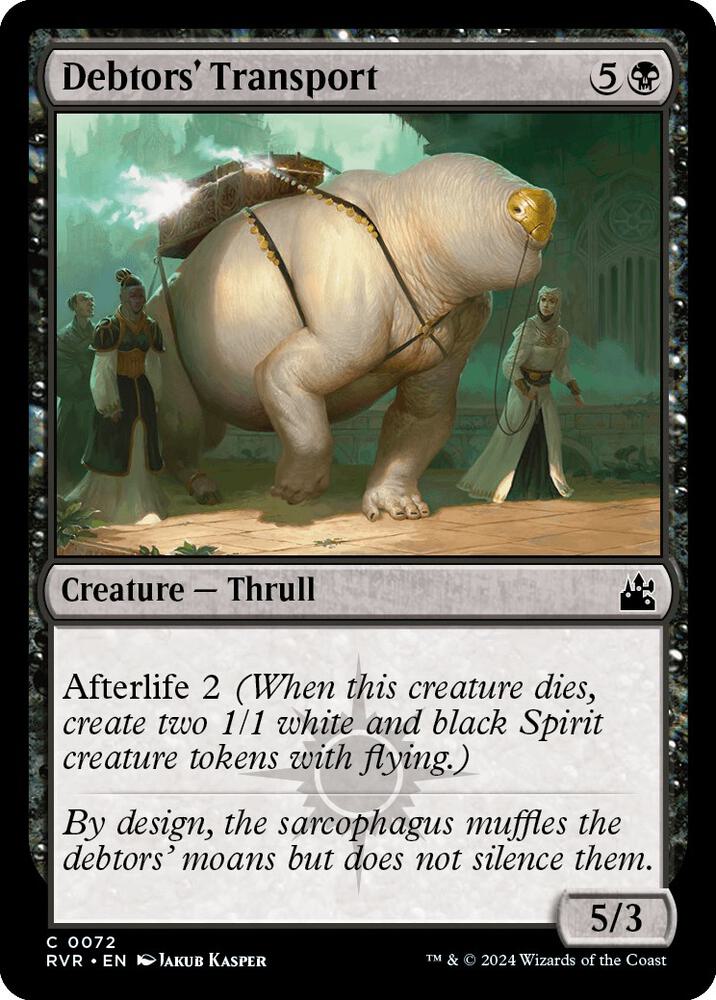 Debtors' Transport 72 card from Ravnica Remastered