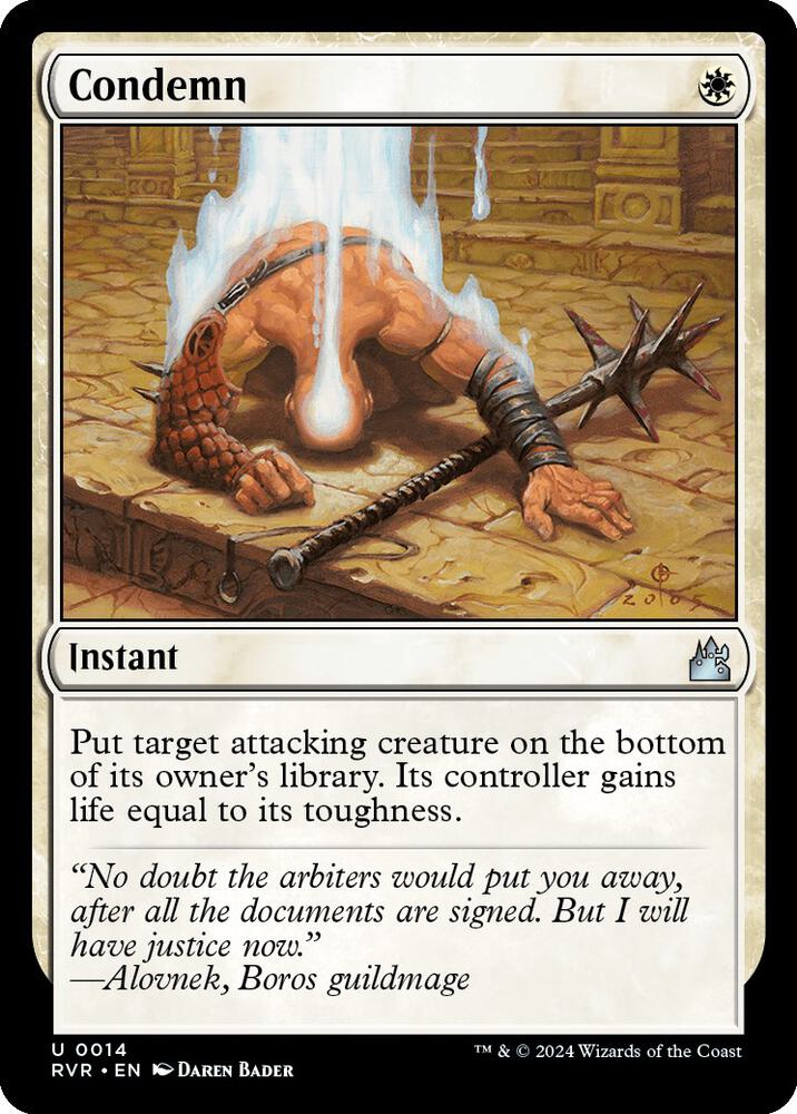 Condemn 14 card from Ravnica Remastered