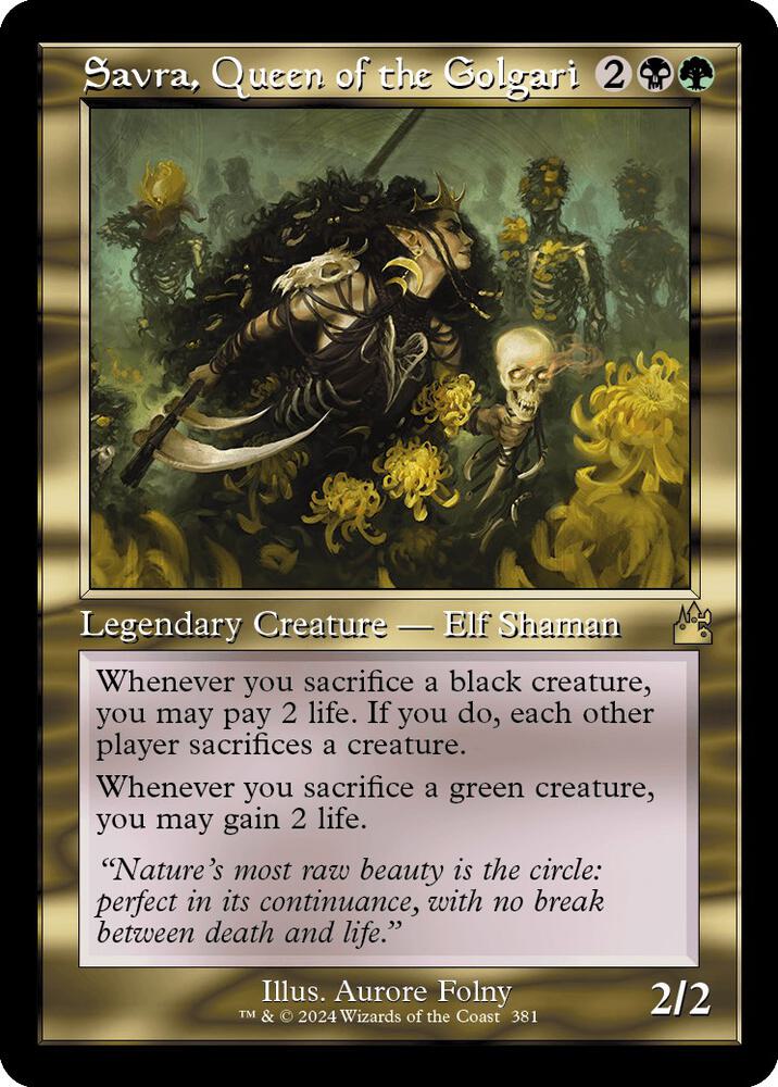 Savra, Queen of the Golgari (Retro Frame) 381 card from Ravnica Remastered