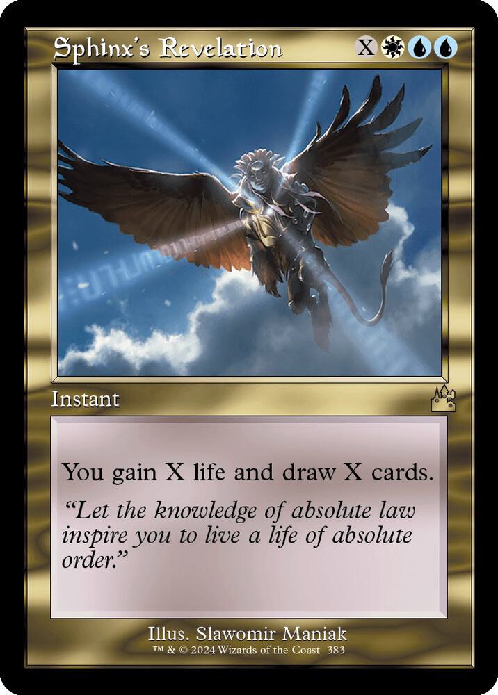 Sphinx's Revelation (Retro Frame) 383 card from Ravnica Remastered