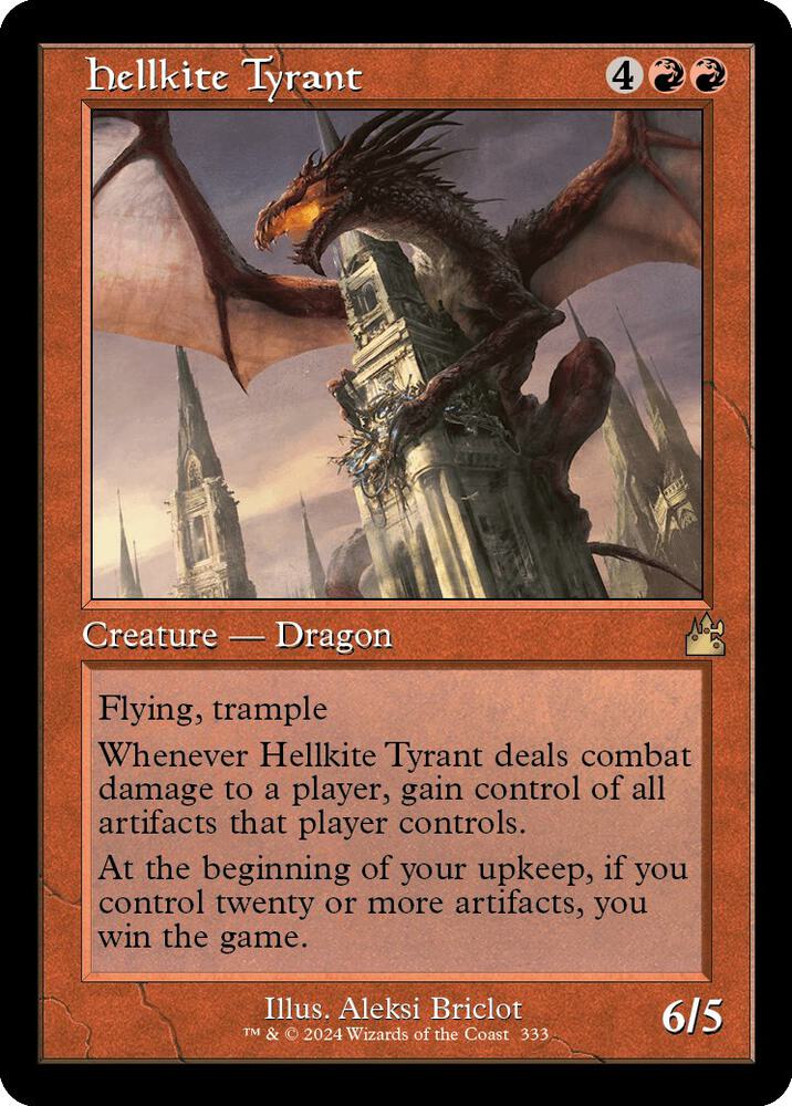 Hellkite Tyrant (Retro Frame) 333 card from Ravnica Remastered