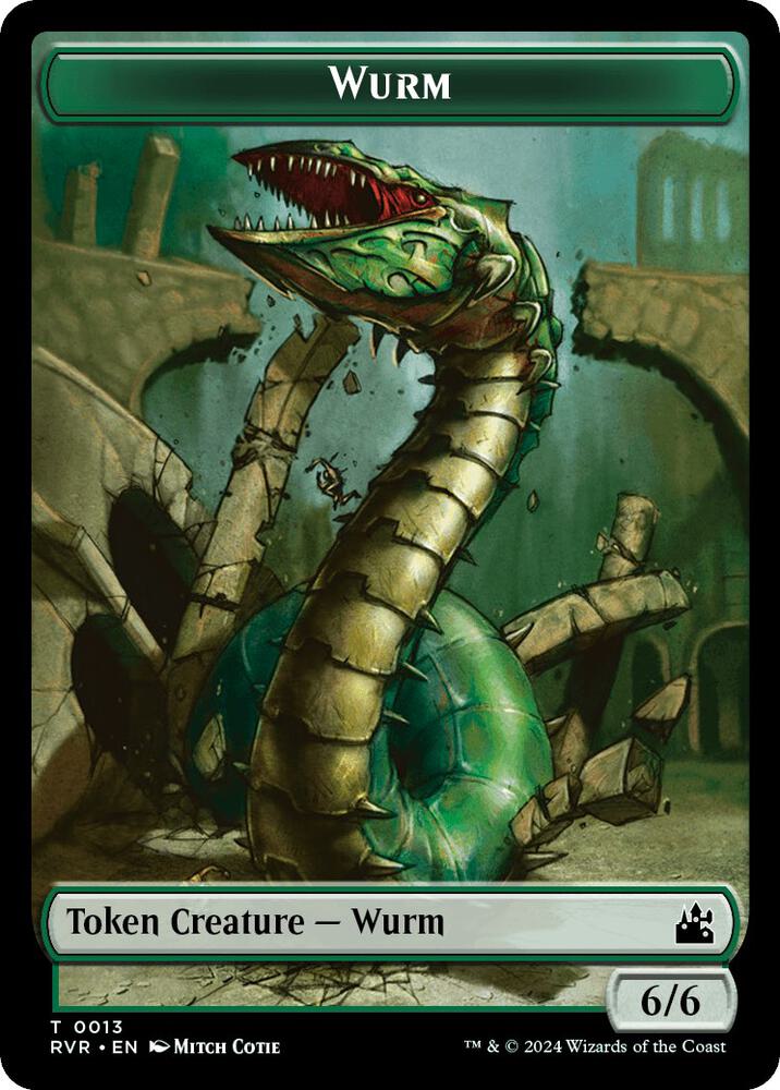 Wurm Token 13 card from Ravnica Remastered