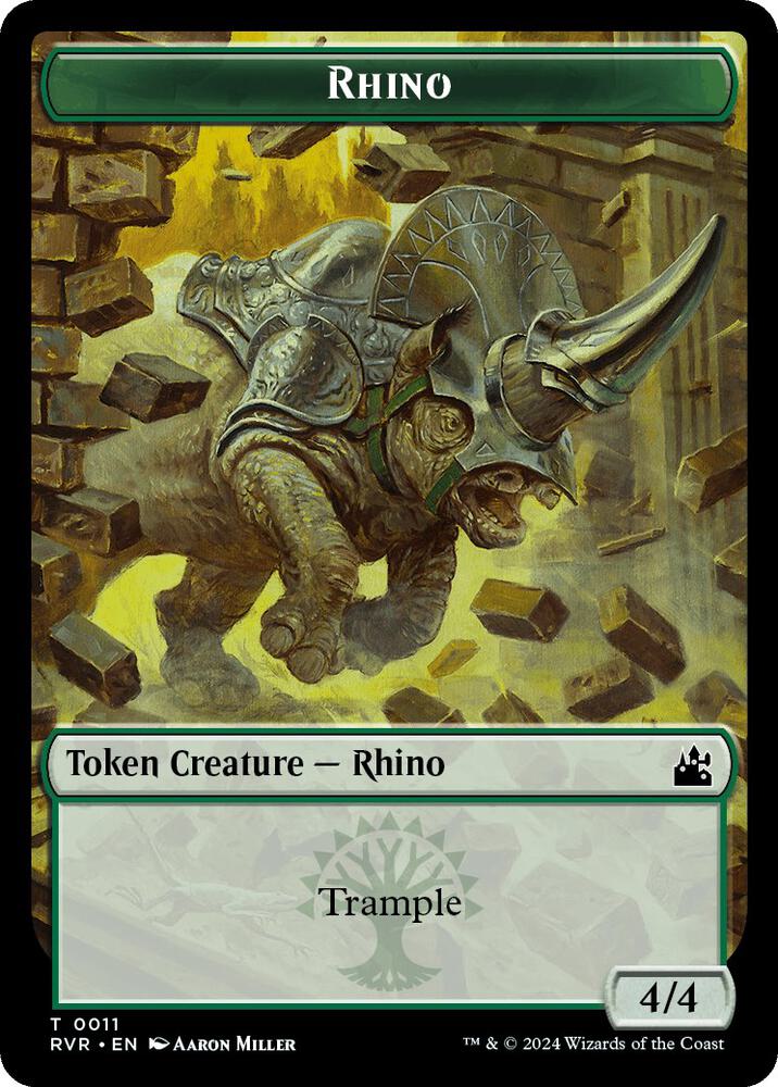 Rhino Token 11 card from Ravnica Remastered