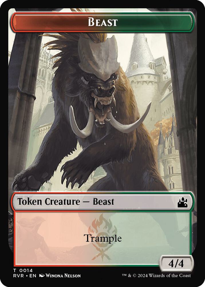 Beast Token 14 card from Ravnica Remastered