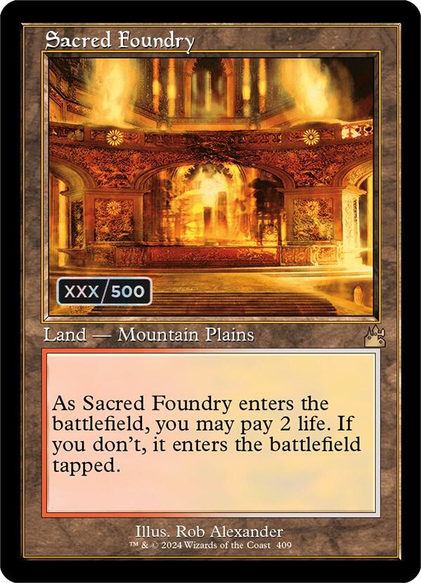 Sacred Foundry (Retro Frame) (Serial Numbered) 409 card from Ravnica Remastered