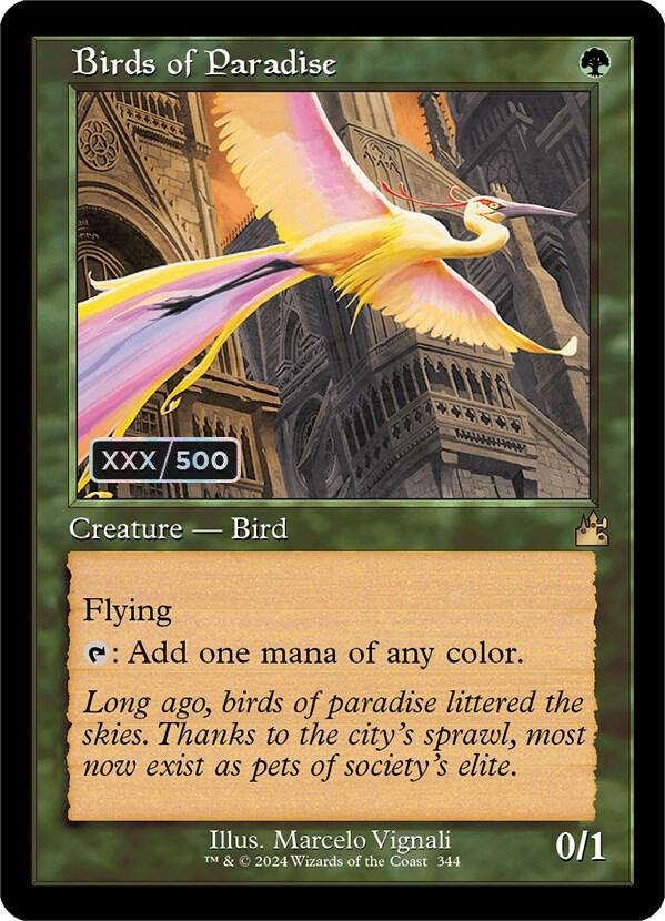 Birds of Paradise (Retro Frame) (Serial Numbered) 344 card from Ravnica Remastered