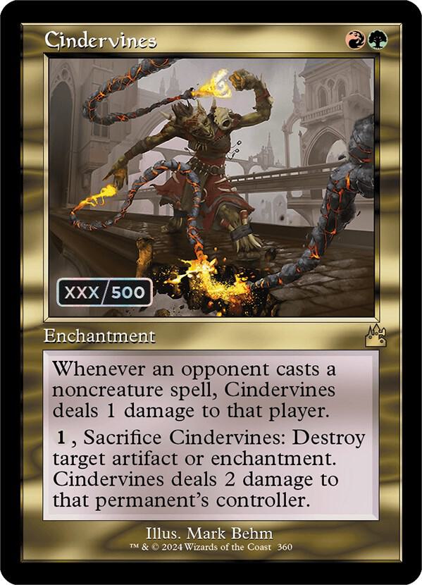 Cindervines (Retro Frame) (Serial Numbered) 360 card from Ravnica Remastered