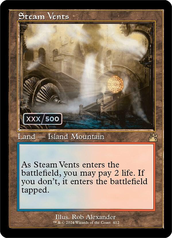 Steam Vents (Retro Frame) (Serial Numbered) 412 card from Ravnica Remastered
